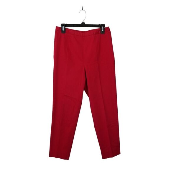 Harold's Vintage Red Twill Flat Front Capri Pants Size 10 No pockets 8 0307 - Picture 2 of 8